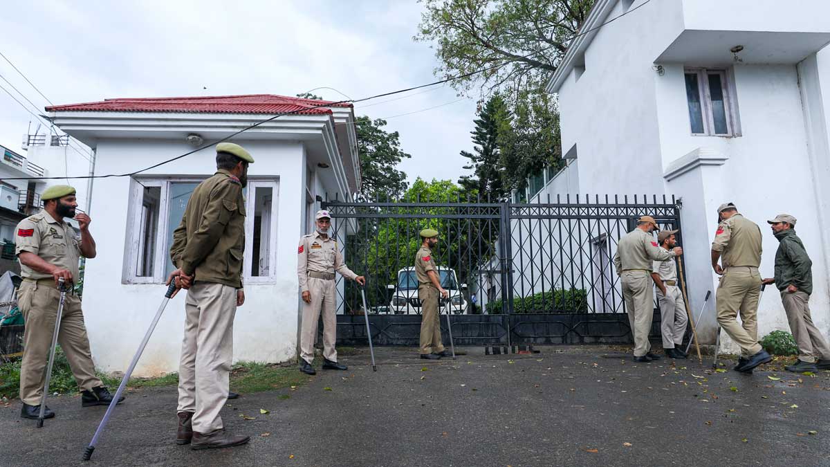 Security personnel deployed outside the residence of National Conference president Farooq Abdullah | PTI