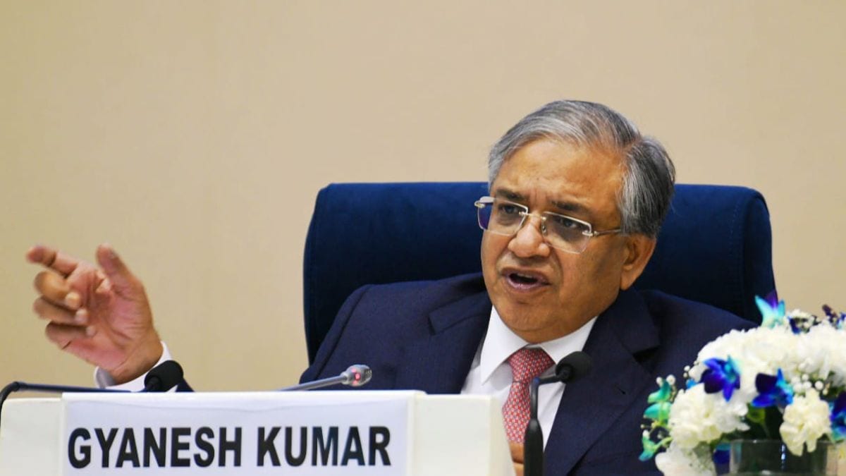 Chief Election Commissioner Gyanesh Kumar announces the dates for the 2026 Assembly elections in a March 15 press conference | Sanjay Ahlawat