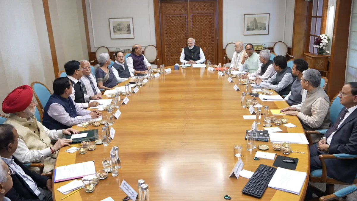 PM Narendra Modi (centre) chairs a high-level meeting to review India's energy and fertiliser supply amid the Gulf chaos | X/@ANI