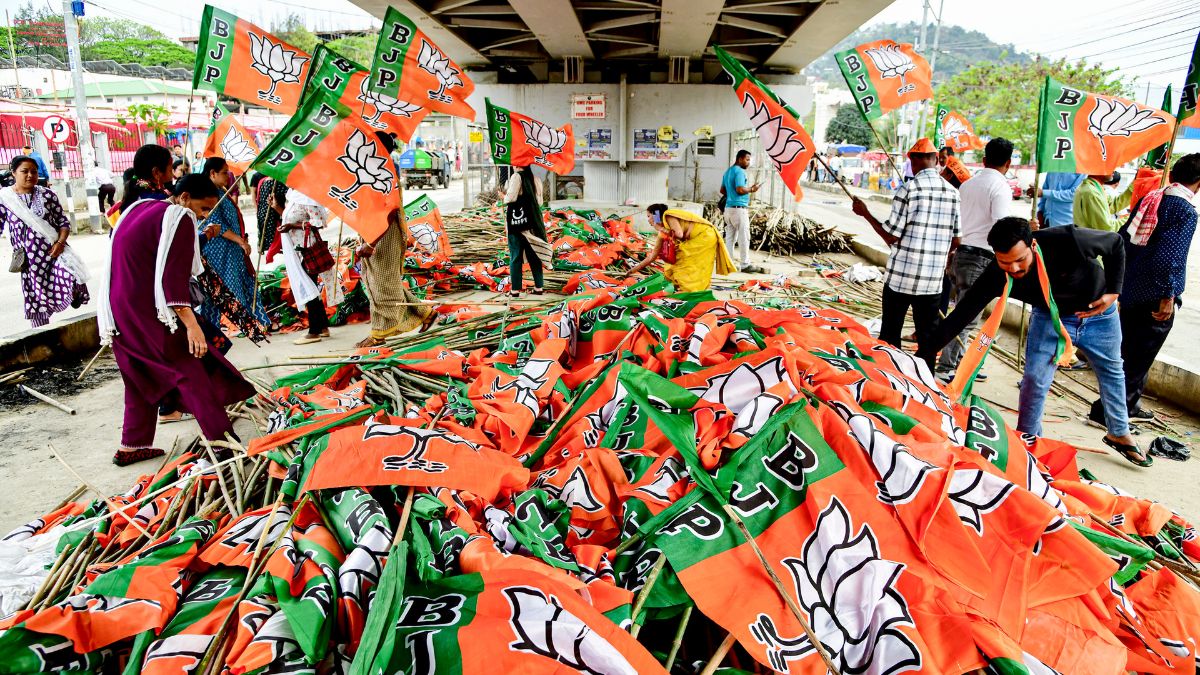 Representative image of BJP flags in Assam | PTI