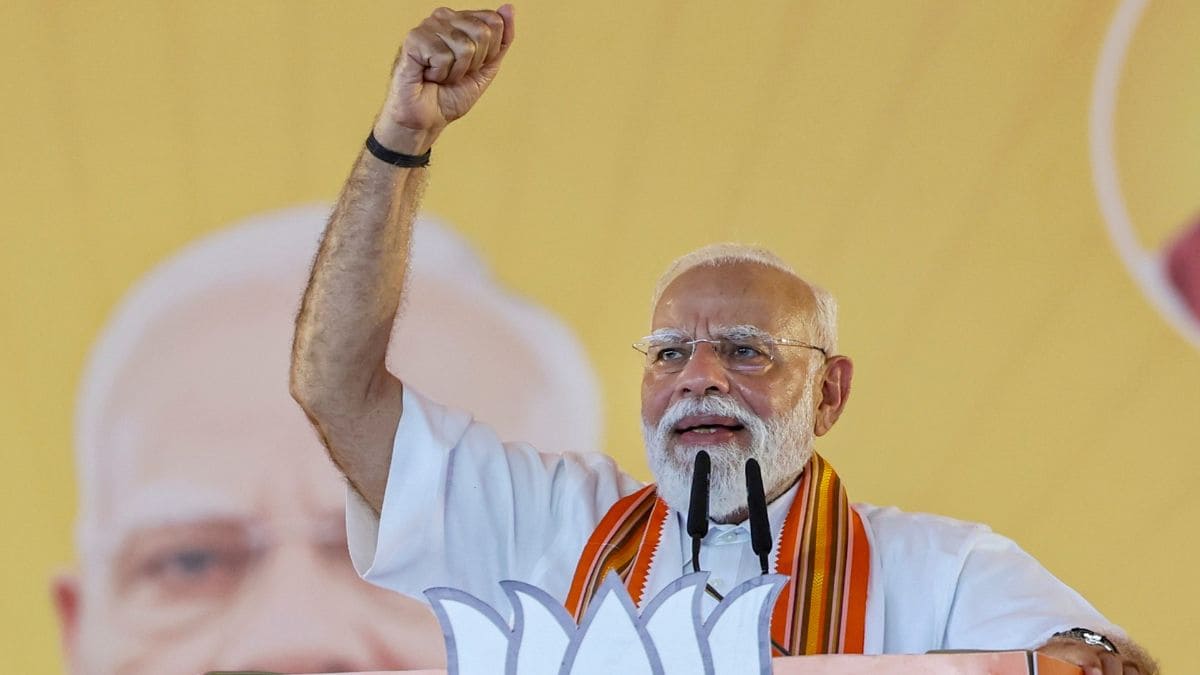 PM Narendra Modi at the March 29 rally in Palakkad, Kerala, ahead of the Assembly elections in the state on April 9 | PTI