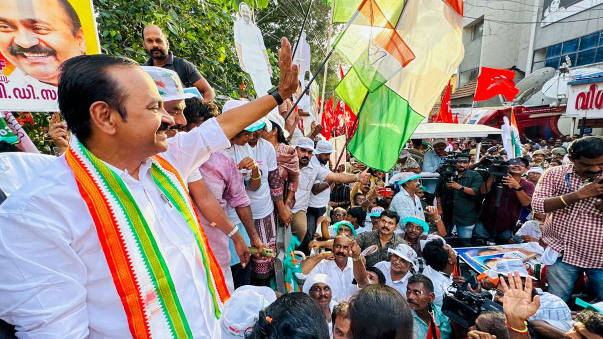 UDF candidate and Leader of the Opposition VD Satheesan during the final day of election campaigning in Paravur constituency, in Kochi | PTI