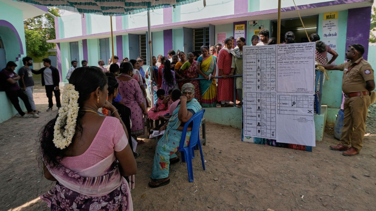 Representative image of voters lining up at a polling booth in Chennai | AP