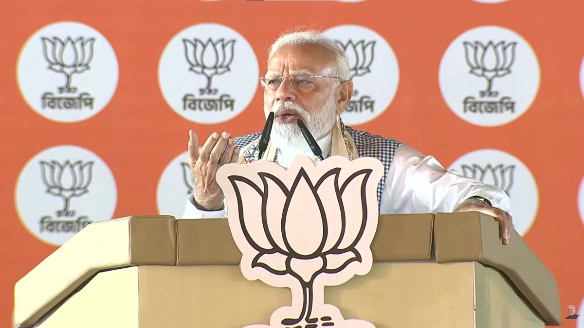 PM Modi addresses a rally in West Bengal's Cooch Behar, ahead of the elections in the state | YouTube/Narendra Modi