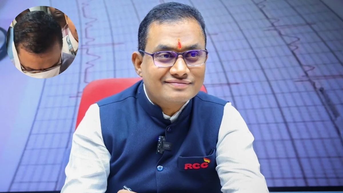 NEET paper leak accused and RCC founder Shivraj Motegaonkar; (inset) Motegaonkar being led away by CBI officials | X, shivrajmotegaonkar.com