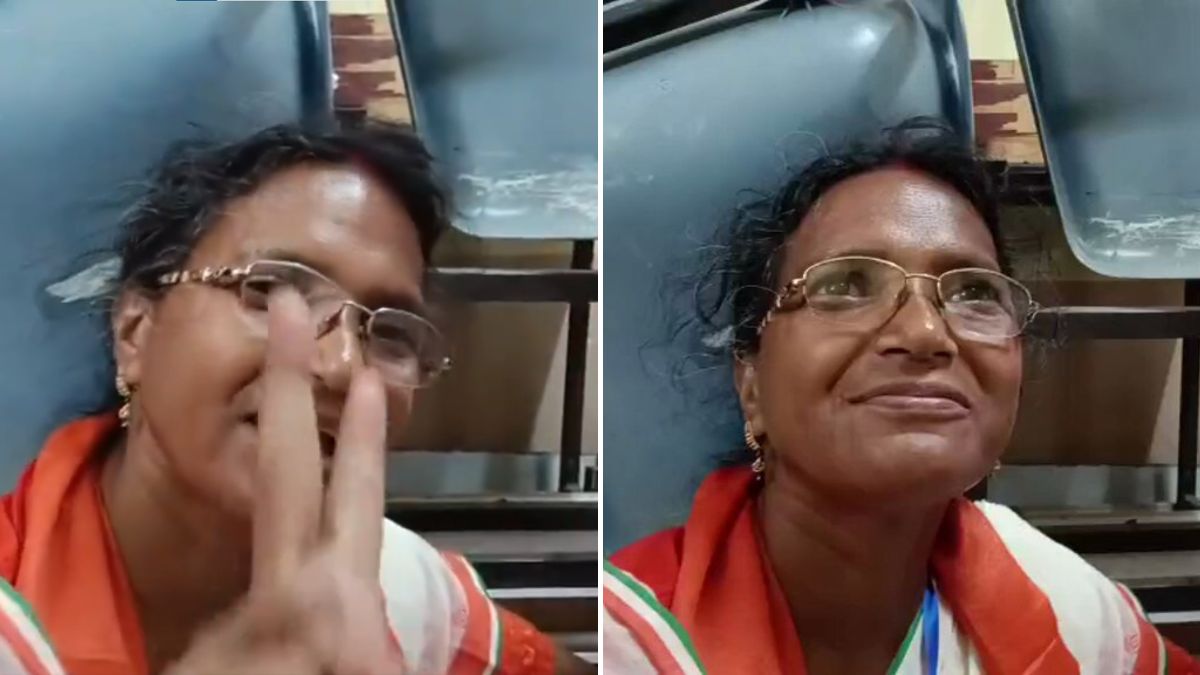 Ratna Debnath, the mother of the R.G. Kar rape and murder victim and the BJP's candidate from Panihati | X/@ANI