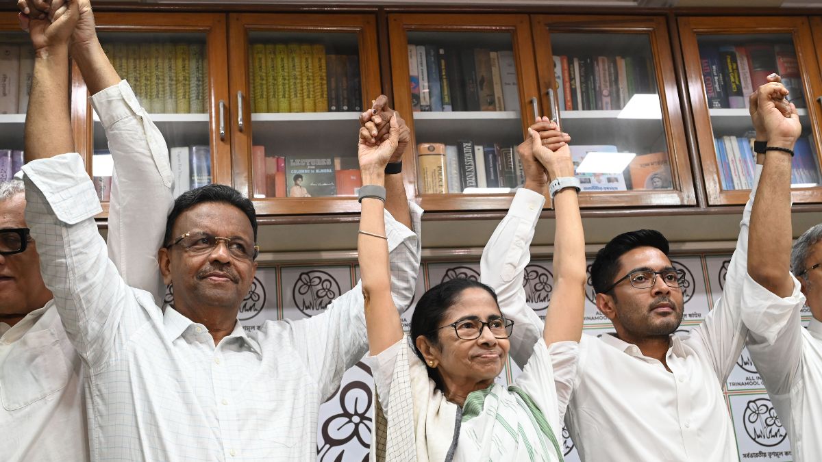 Mamata Banerjee during a press meet at her residence in Kolkata | Salil Bera 