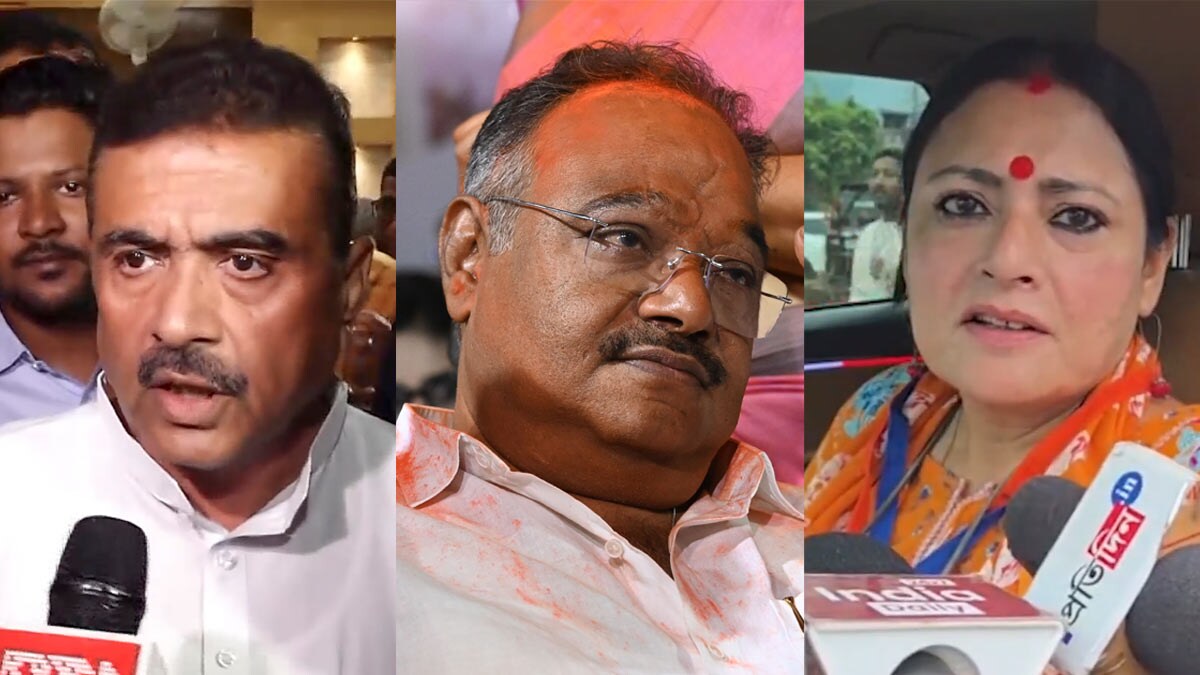 Suvendu Adhikari, Samik Bhattacharya and Agnimitra Paul | PTI/Salil Bera