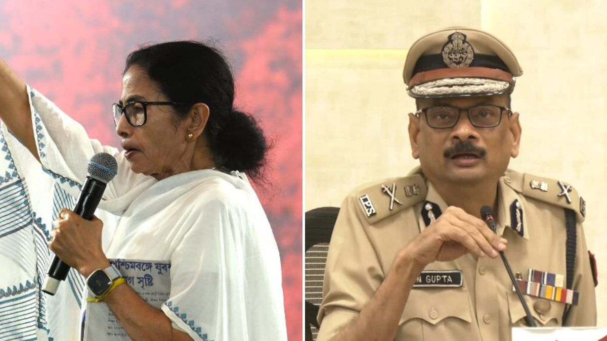 Outgoing West Bengal CM Mamata Banerjee (L) and DGP Siddha Nath Gupta (R) | Salil Bera, ANI