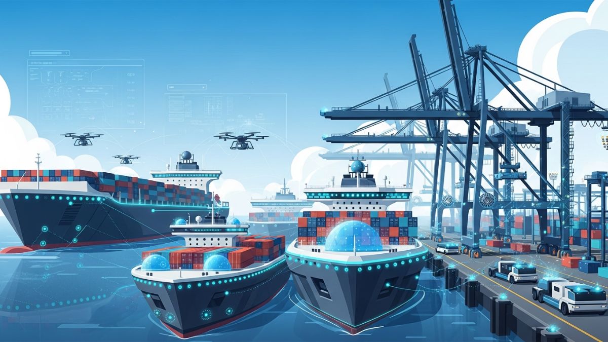 An AI-generated representative image on tech in maritime | ManoramaAI