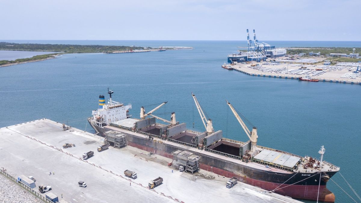 A 2021 file photo of Hambantota International Port | X