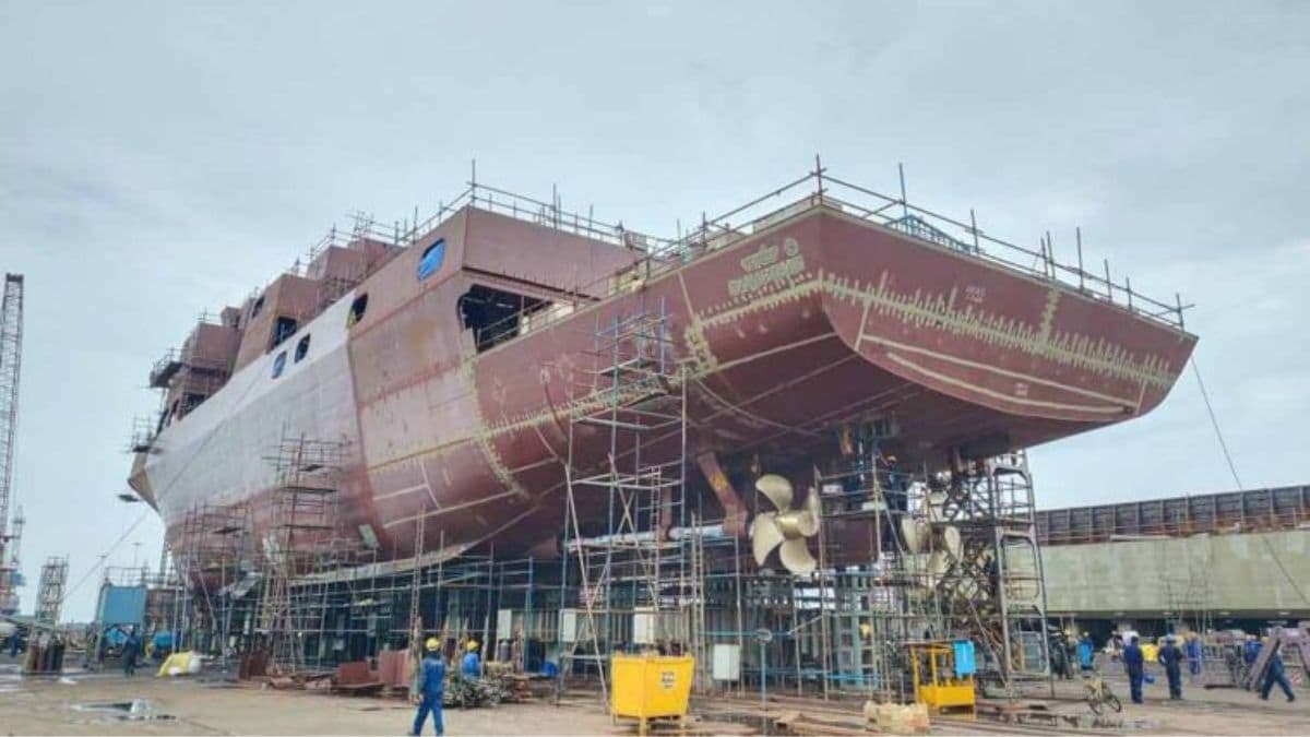 [File] A multi-purpose vessel under construction at the L&T Shipyard | THE WEEK