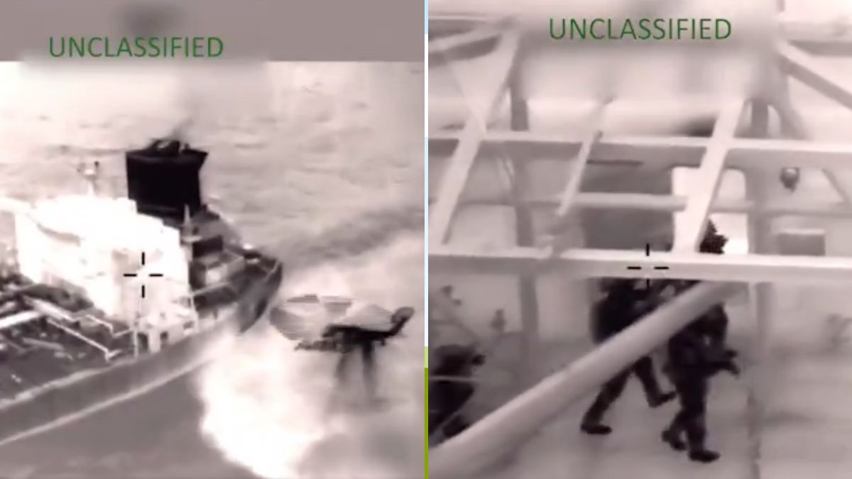 The crude oil tanker 'MT Olina', which was seized by the US Southern Command in the Caribbean Sea | X/@Southcom