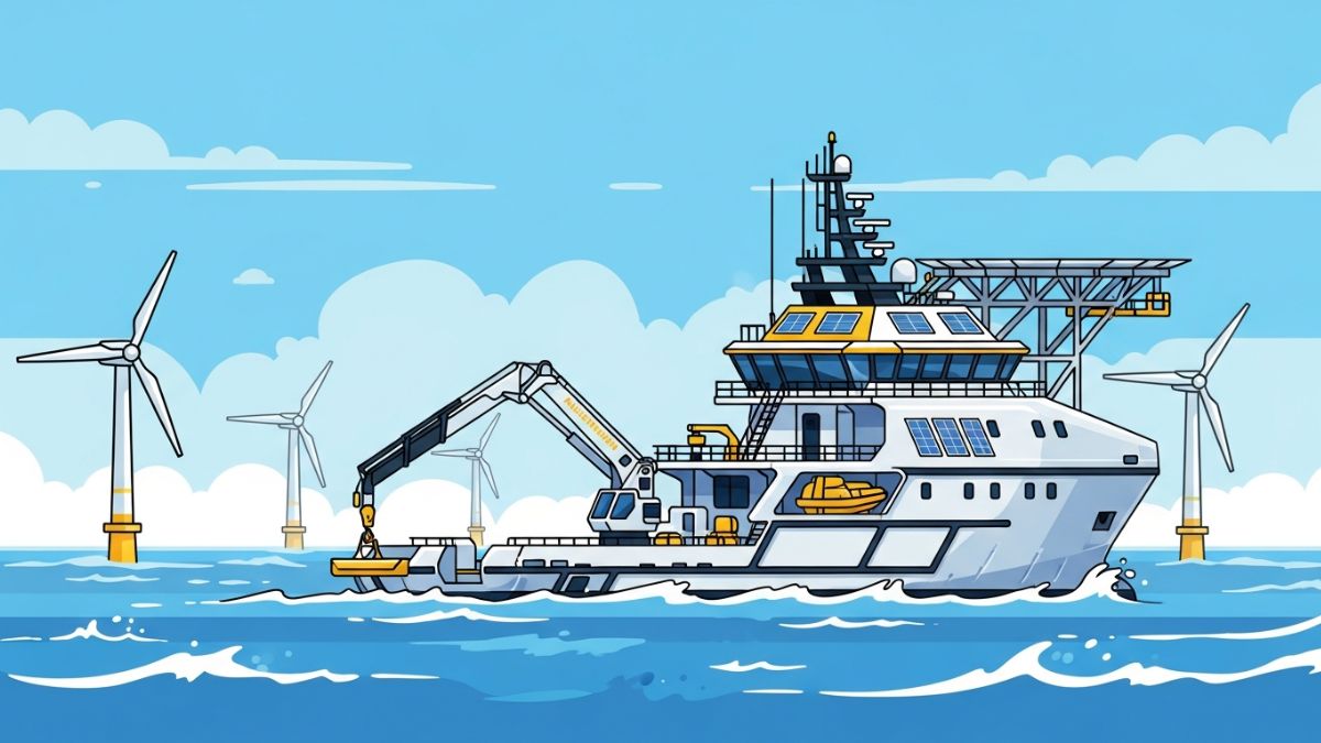 A graphic representation of an offshore support vessel | ManoramaAI