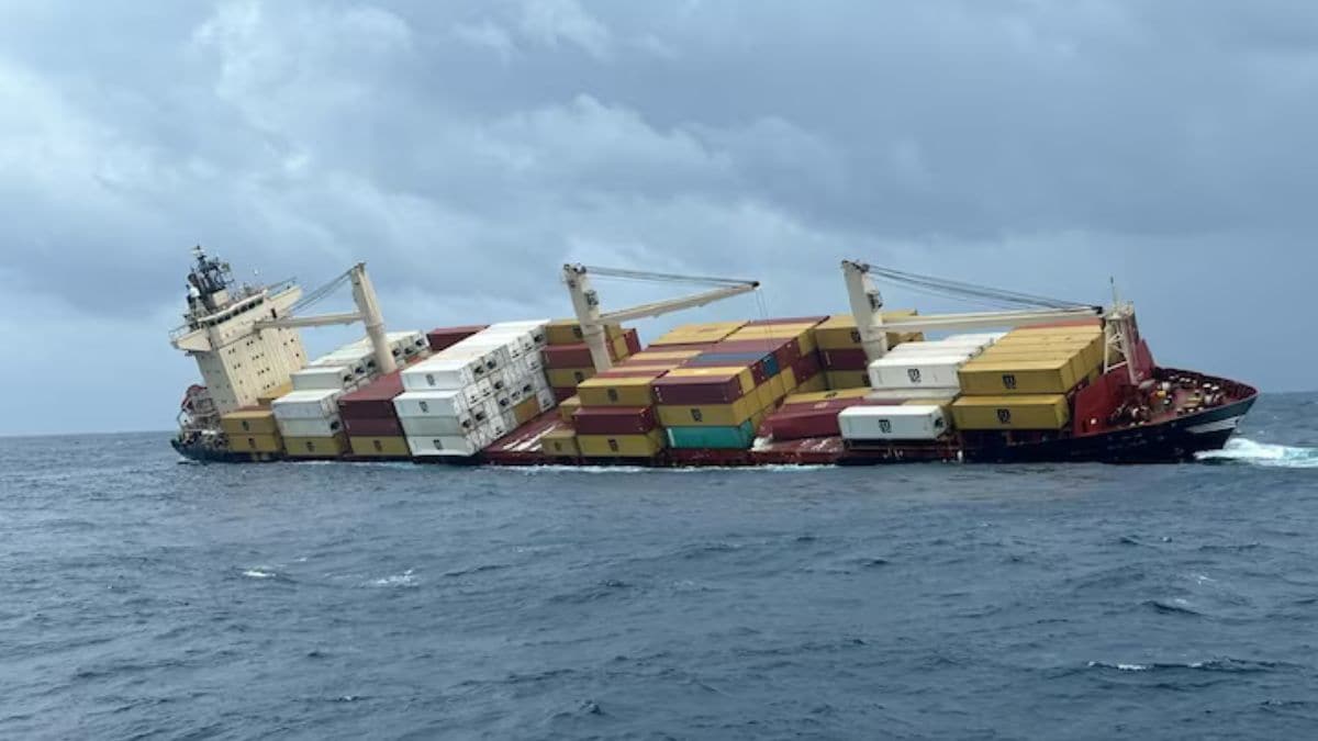 [File] The Liberian-flagged container ship 'MSC Elsa 3' sinks off the coast of Kerala | Reuters
