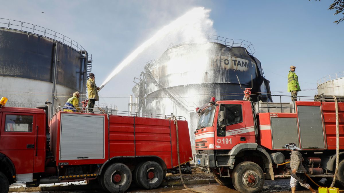 Firefighters work at the scene of an Israeli airstrike on the Haziz power station in southern Sanaa, Yemen, Thursday, Dec. 19, 2024 | AP