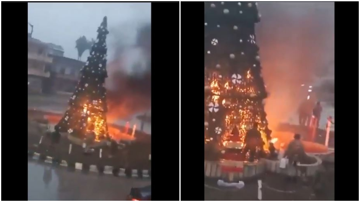 WATCH VIDEOS | Syria: Christmas tree torched by Islamists in Christian town; HTS blames foreign fighters as protests erupt - The Week