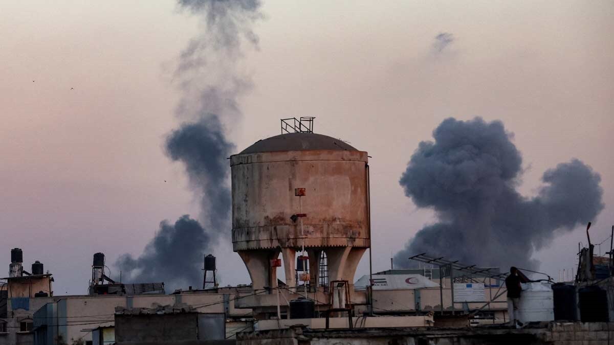 Smoke rises following an Israeli airstrike in Khan Younis, southern Gaza Strip | Reuters
