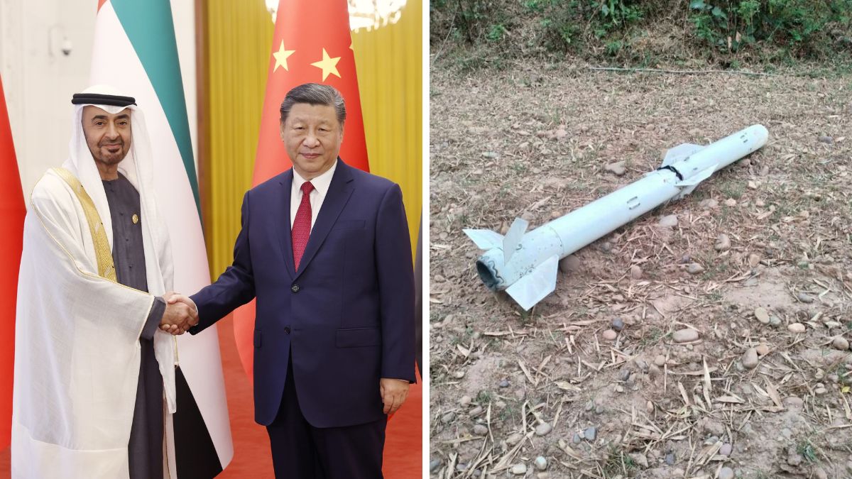 UAE President Mohammed bin Zayed al-Nahyan with Chinese President Xi Jinping. (Right) Chinese President Xi Jinping | X 