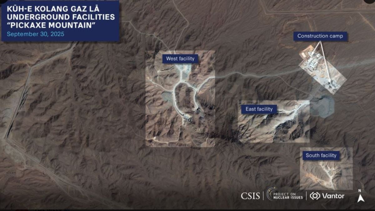 Satellite image showing Iran ramping up construction at the secretive Pickaxe Mountain facility | CSIS 