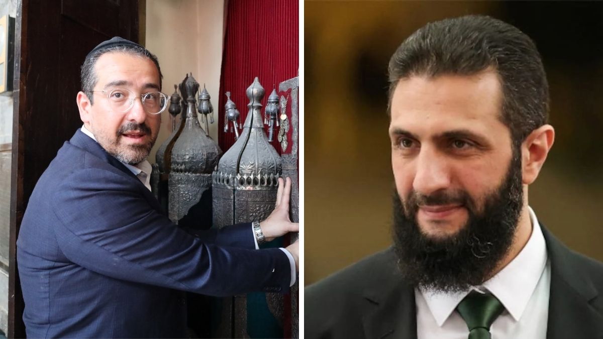 Henry Hamra, who is running for Syria’s parliament ending a 58-year ban on Jewish candidates. (Right) Syrian President Ahmed Hussein al-Sharaa | X 