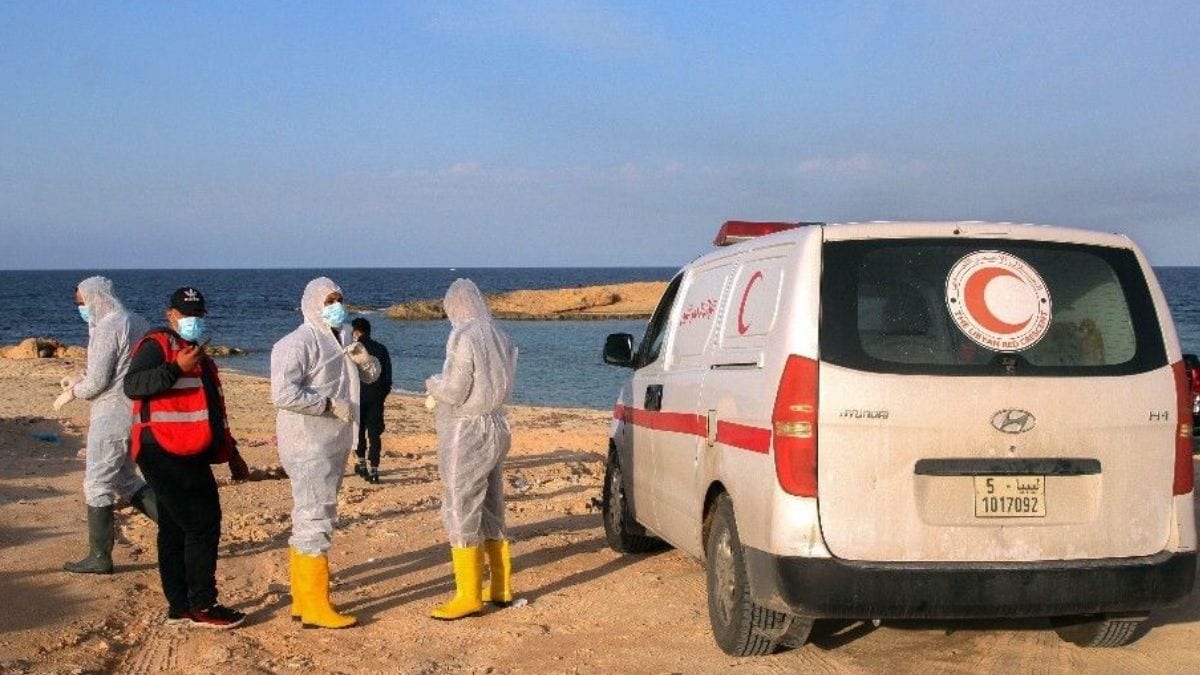 United Nations said that 42 migrants were missing and presumed dead after a rubber boat capsized off the Libyan coast last week | via X/AFP