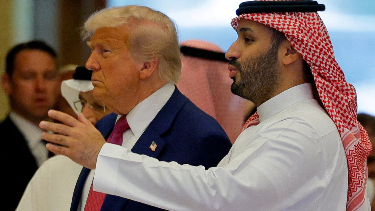 Saudi Crown Prince Mohammed Bin Salman speaks with U.S. President Donald Trump on the day of the Saudi-U.S. Investment Forum, in Riyadh | Reuters 
