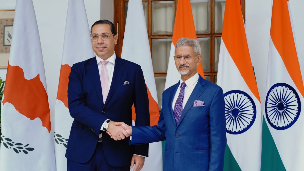 Cyprus's Foreign Minister Dr Constantinos Kombos with EAM S Jaishankar | X  