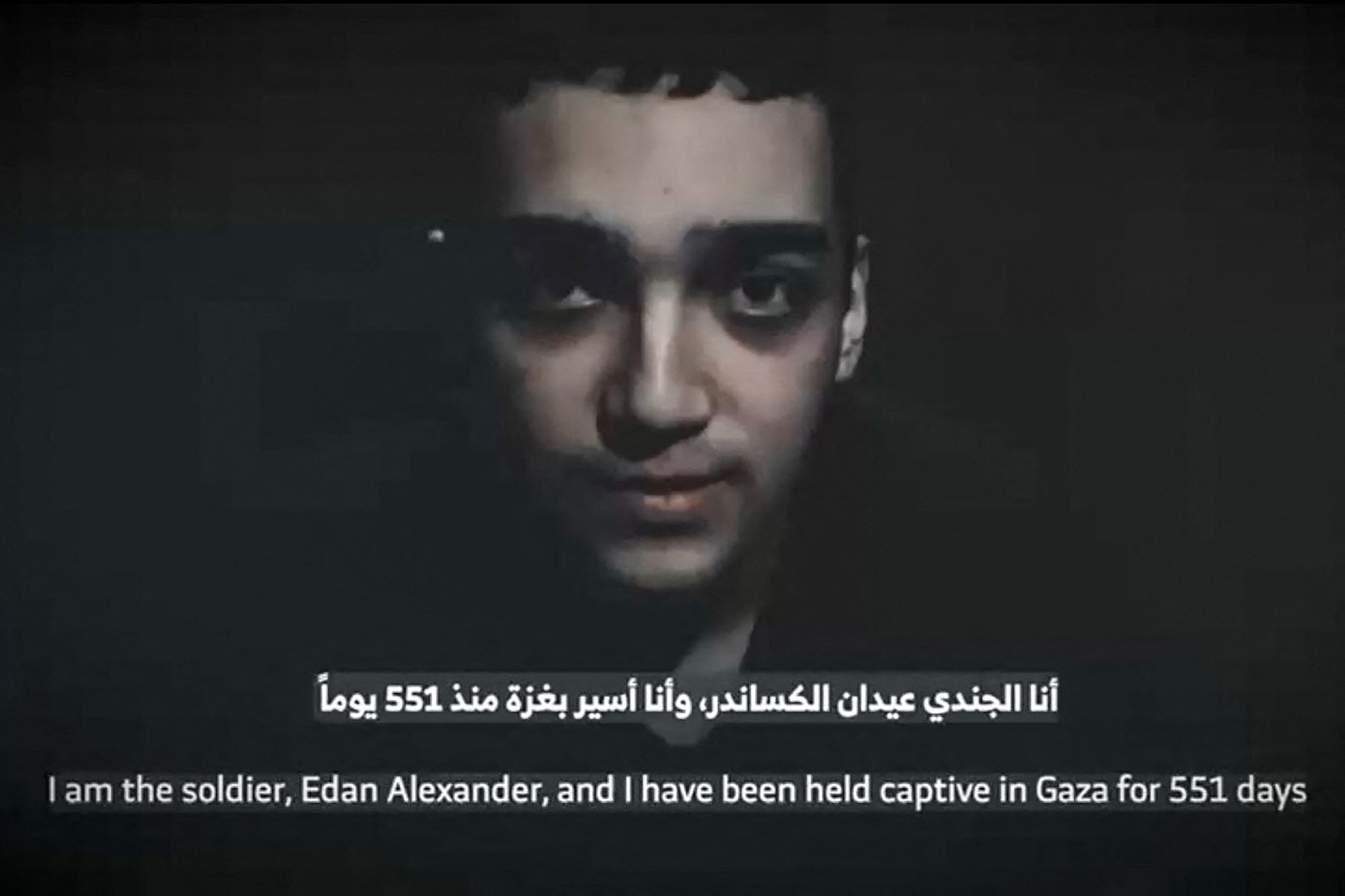 Image grab from a video released by Hamas's armed wing Ezzedine al-Qassam Brigades on April 12, 2025, of Israeli hostage Edan Alexander, held in the Gaza Strip since the October 2023 attacks by Hamas on Israel | AFP
