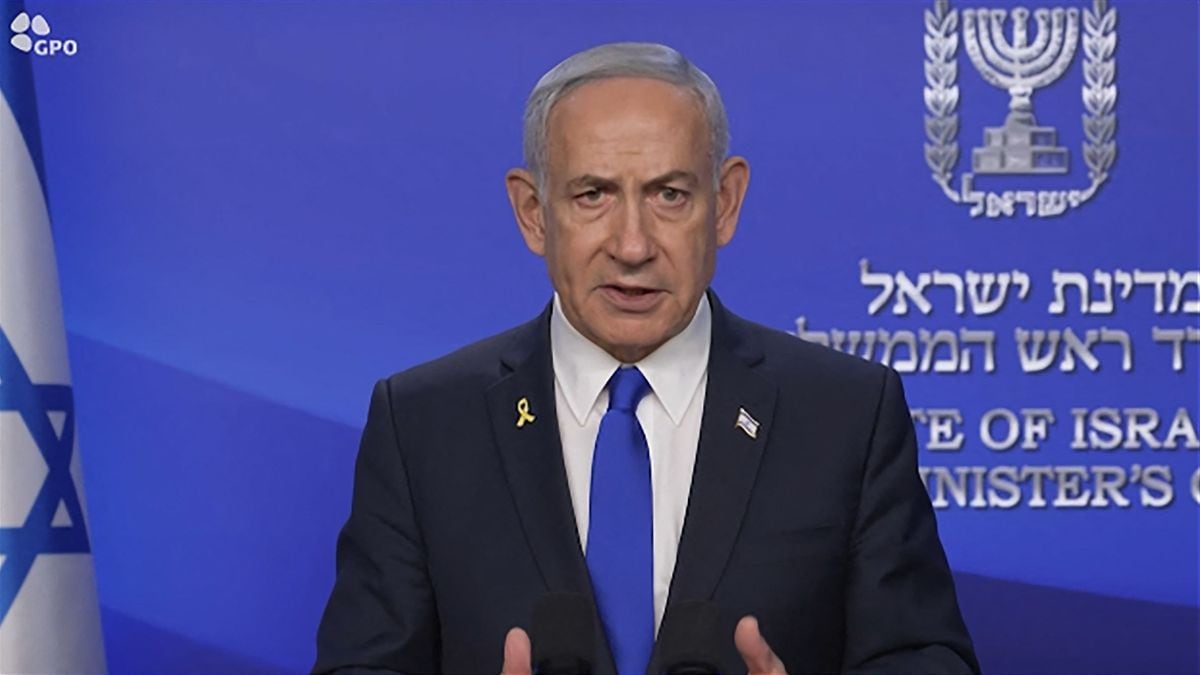 From the Government Press Office (GPO) video where Israel Prime Minister Benjamin Netanyahu announced the launch of a targeted military operation against Iran on June 13, 2025 | AFP/GPO