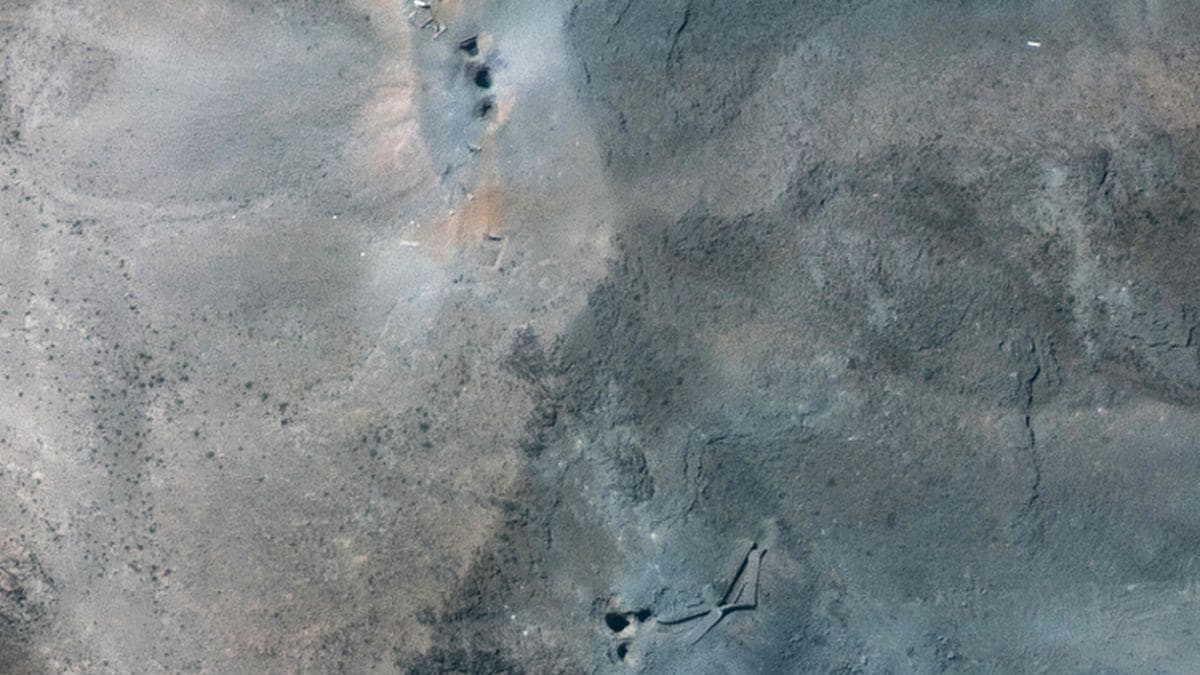 This handout satellite picture provided by Maxar Technologies and taken on June 22, 2025, shows a close-up view of craters after US strikes on Iran's Fordow nuclear plant | AFP 
