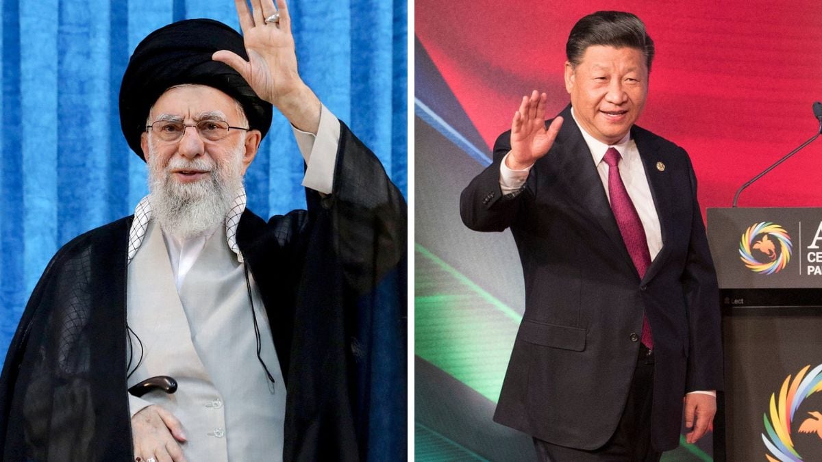Iranian Supreme Leader Ali Khamenei. (Right) Chinese President Xi Jinping | X 