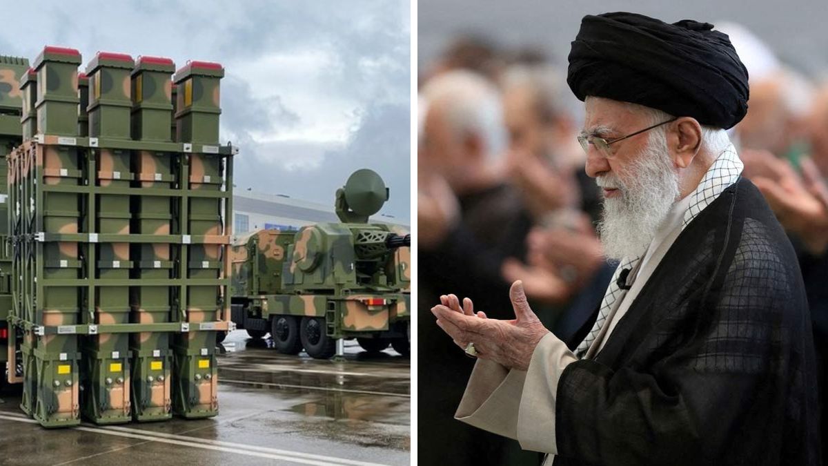 Chinese air defence system. (Right) Iranian Supreme Leader Ali Khamenei | X 