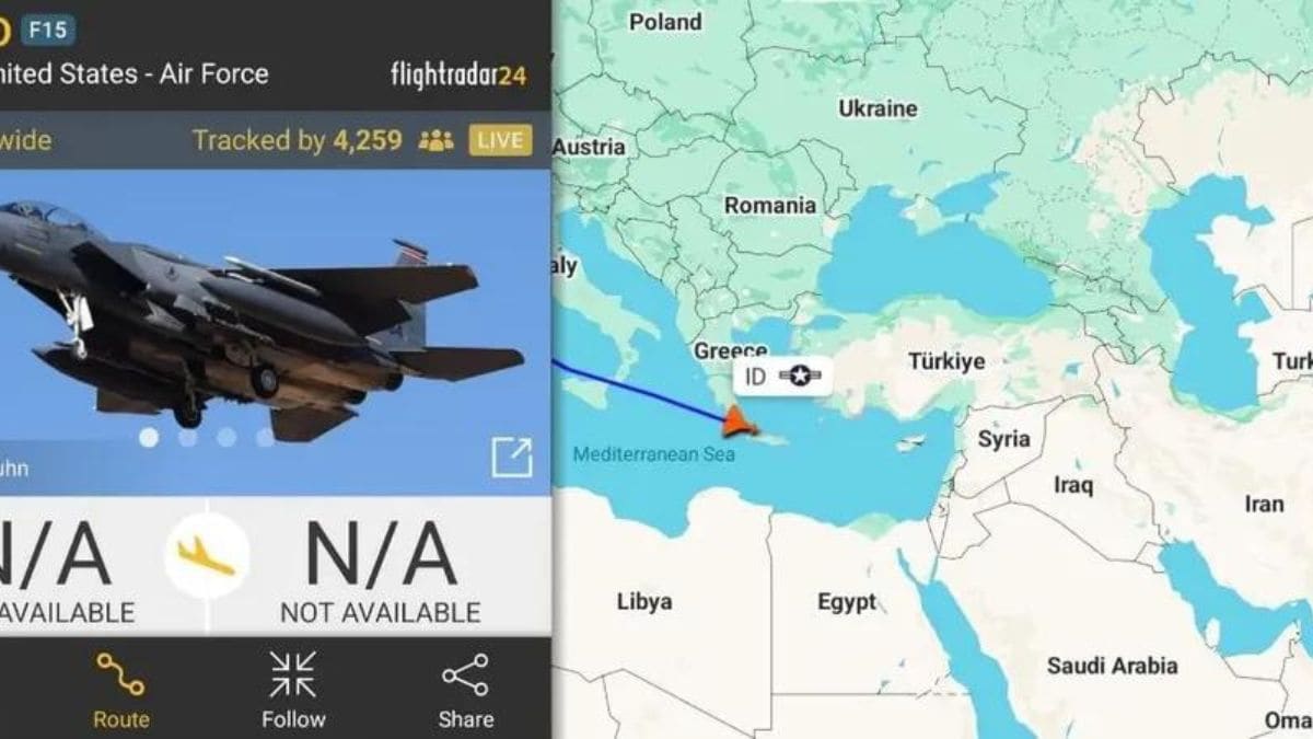 Flight data showing US F-15s heading to Middle East | X 