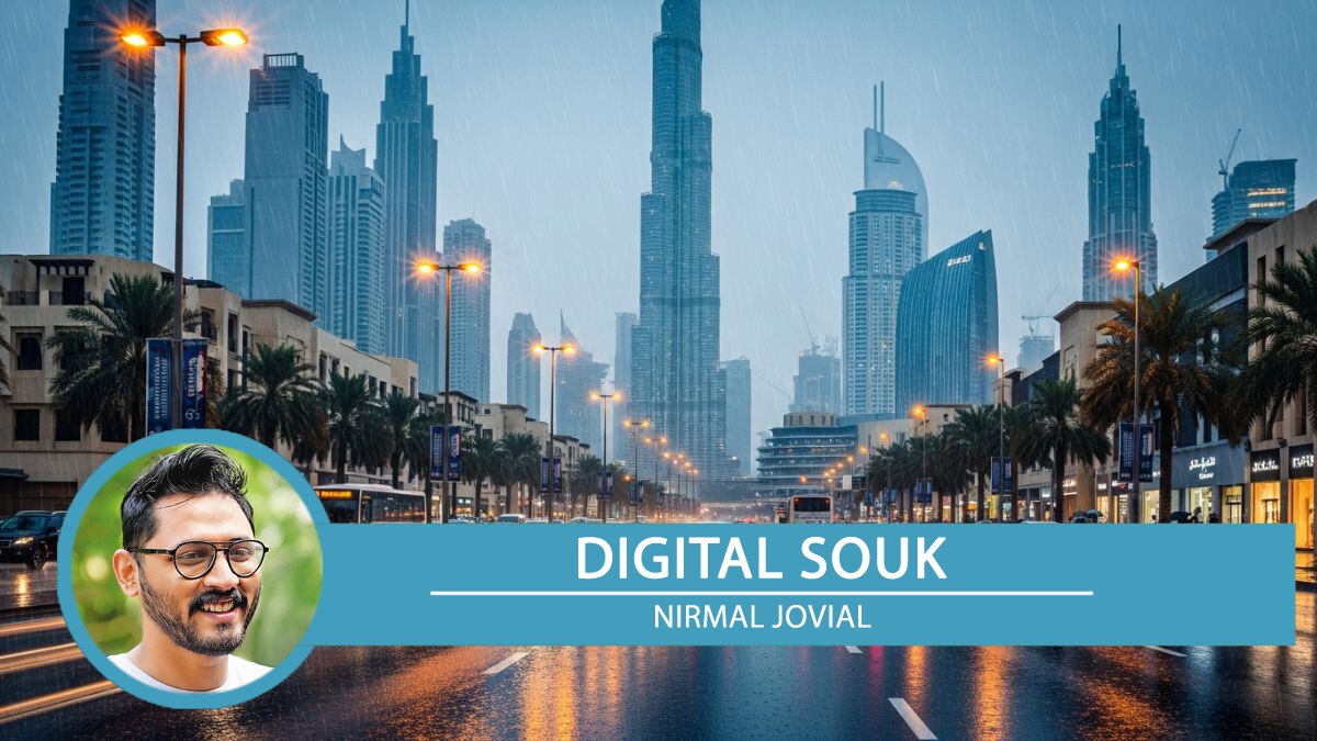 Dubai streets during rain