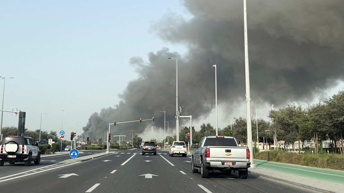 Smoke billows from Zayed port after an Iranian attack in Abu Dhabi | AFP