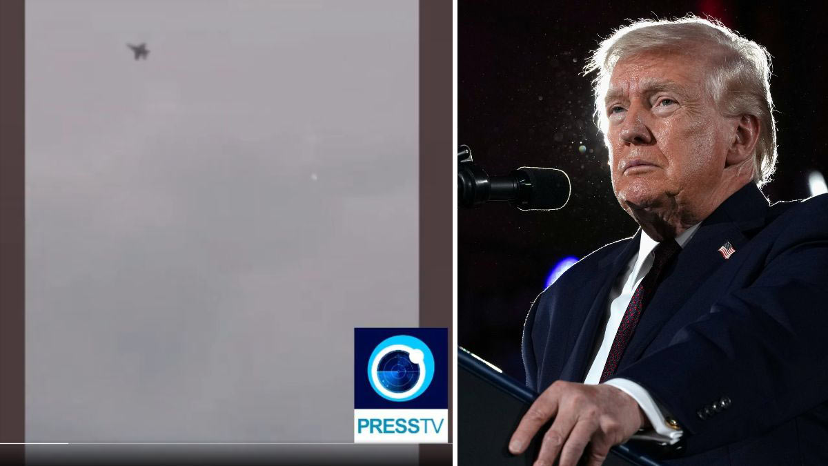 Screengrab from the video shared by Press TV; Donald Trump