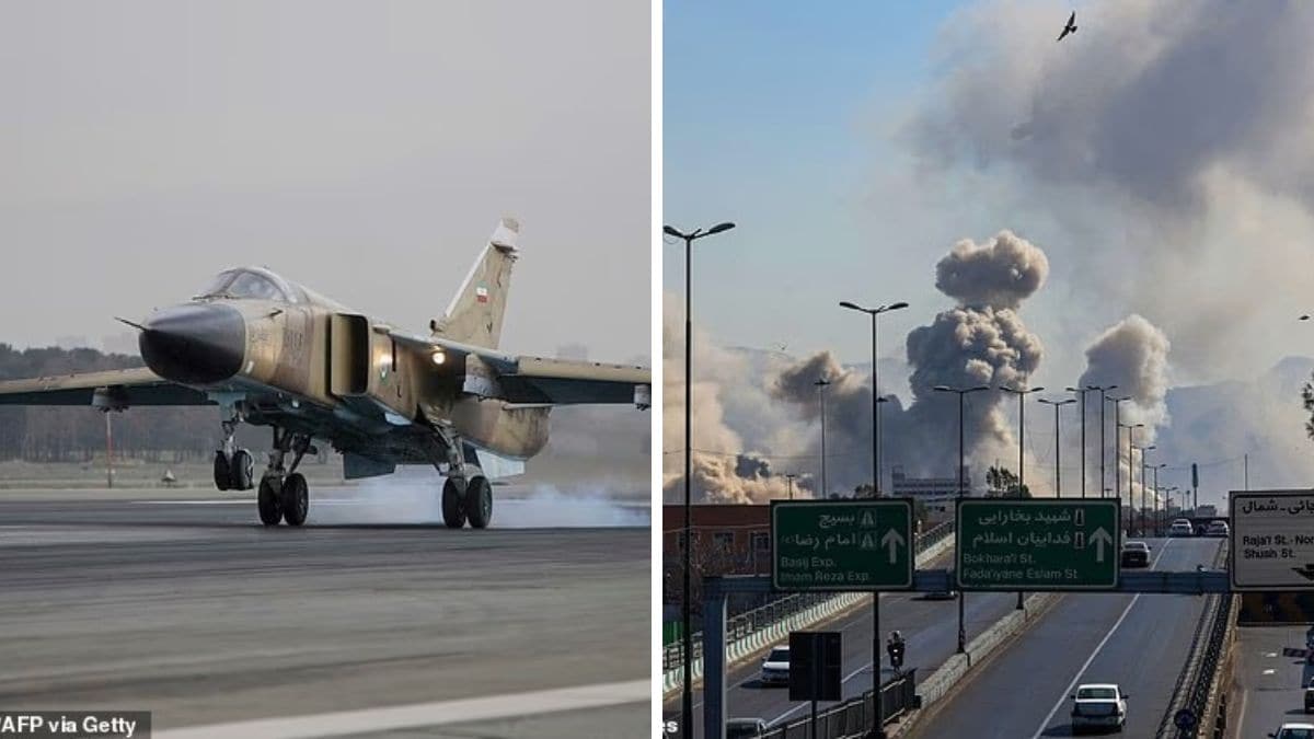 An Iranian Air Force Su-24 fighter. Explosion at Qatar | X 