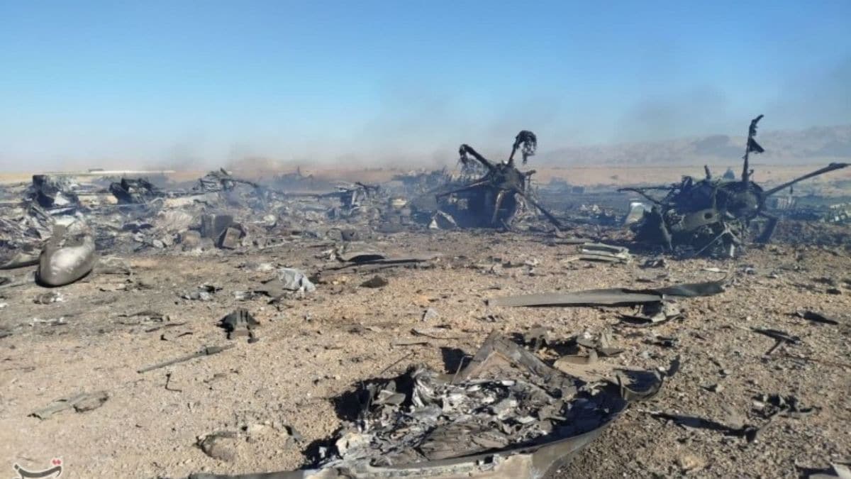 The image released by Iran showing the remains of the US aircraft | Tasnim