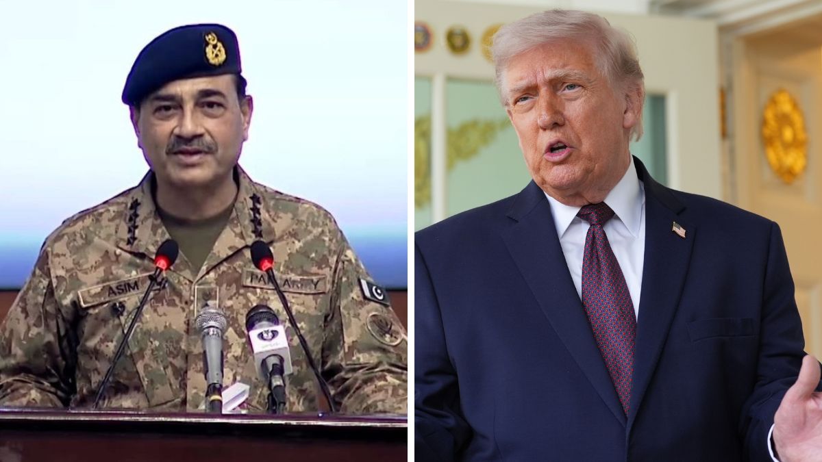 Pakistan Army Chief Asim Munir. (Right) US President Donald Trump | X 