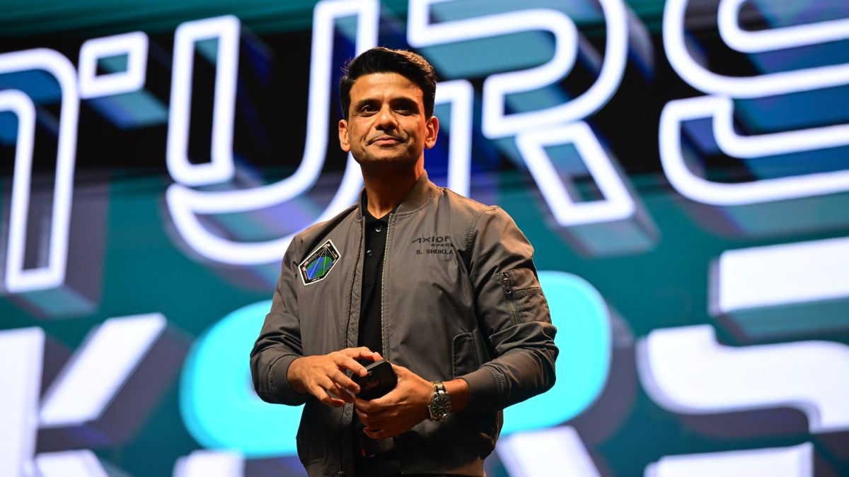 Astronaut Shubhanshu Shukla addresses the crowd at Future Makers Conclave as part of Bengaluru Tech Summit | Bhanu Prakash Chandra
