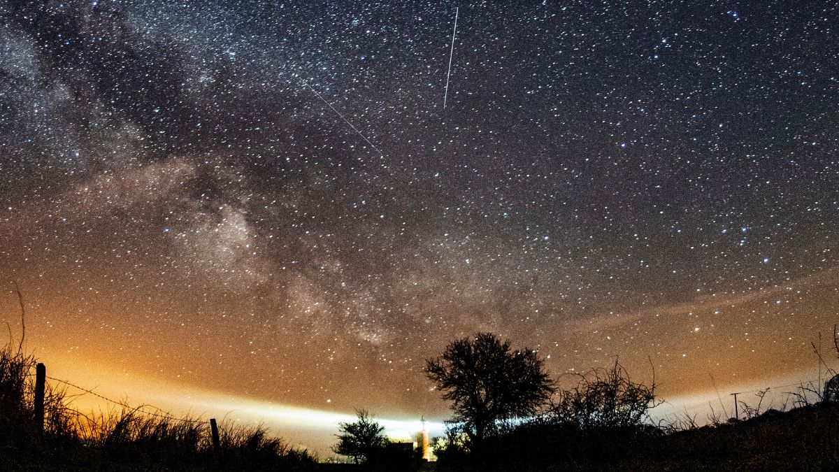 The Lyrid meteor shower is seen over Burg on the Baltic Sea island of Fehmarn in 2018 | AP
