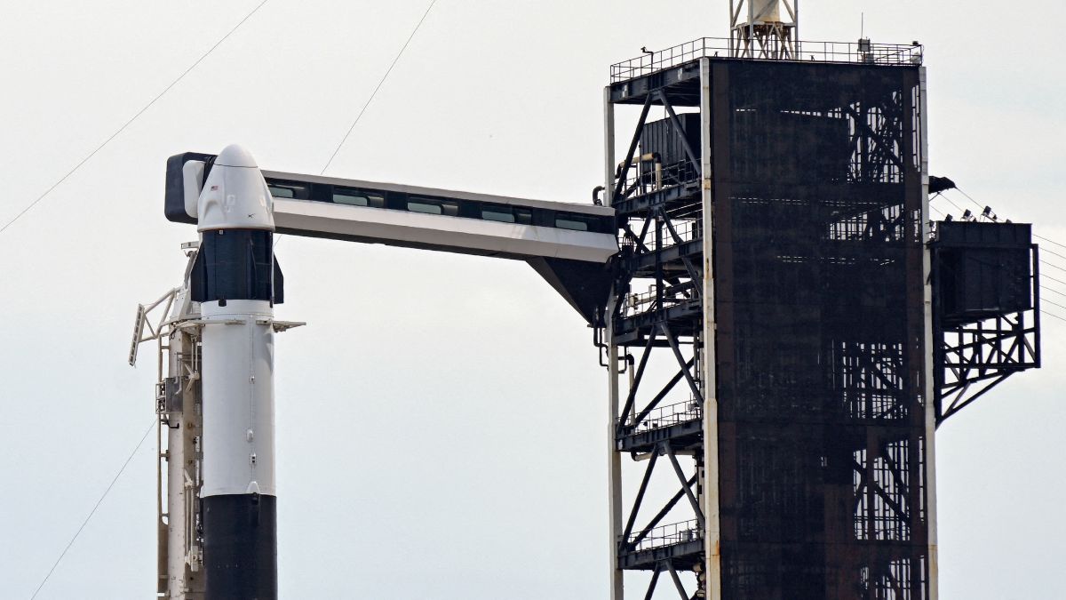 A Falcon 9 rocket stands at the pad before its upcoming launch of the Axiom-4 crewed mission to the International Space Station at Launch Complex 39-A in Florida on June 10, 2025 | REUTERS