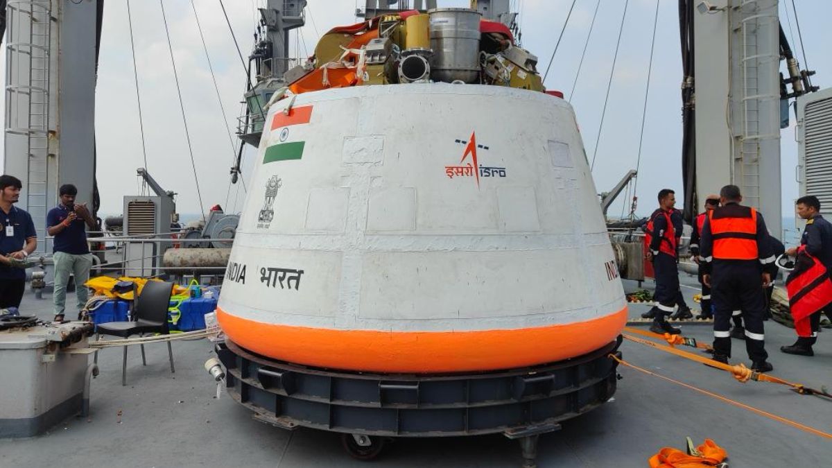 File photo of the Gaganyaan crew module with the Indian Navy | ISRO