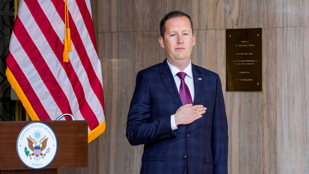 Newly appointed United States Ambassador to India Sergio Gor during a press conference upon his arrival at the US Embassy, in New Delhi | PTI