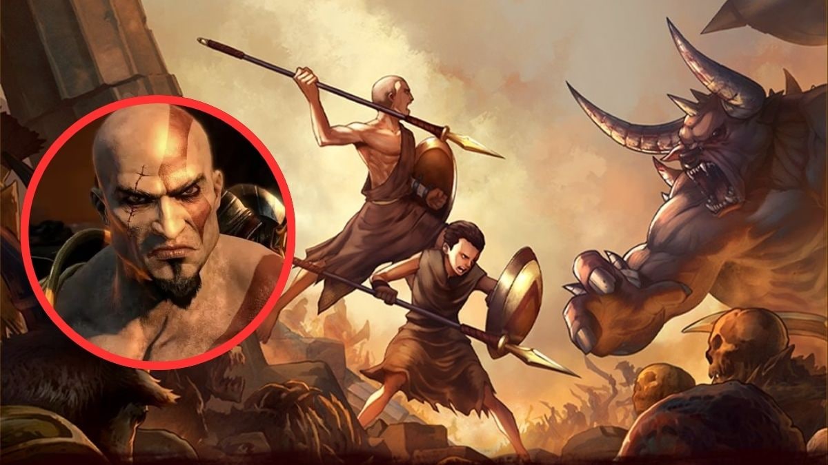Kratos (inset) is back in the new 2D platformer ‘God of War Sons of Sparta’ | Sony