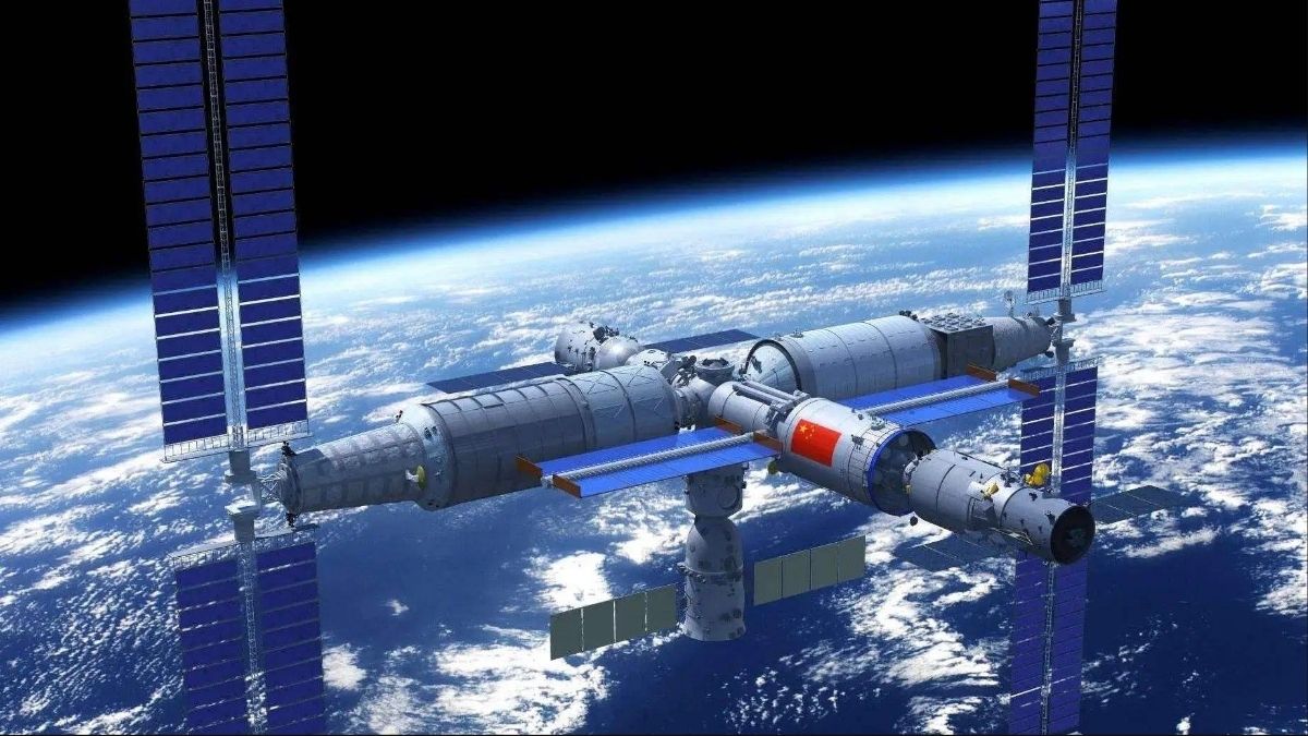 A rendering of the Tiangong space station | X
