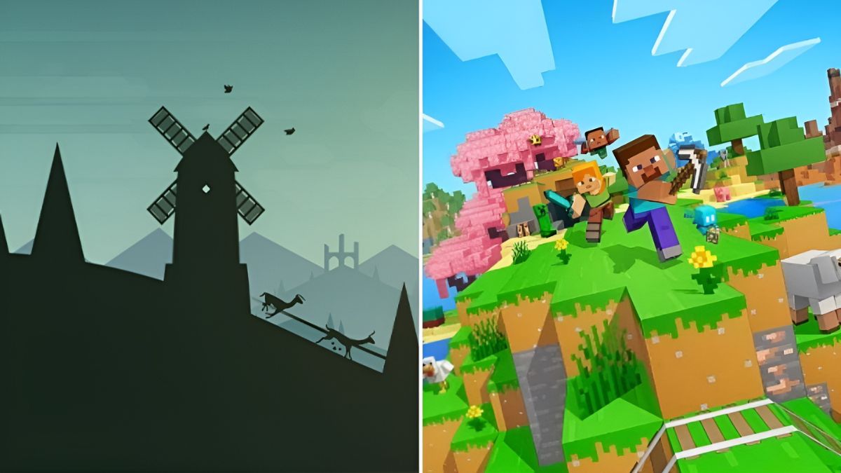 Visuals from 'Alto's Adventure' and 'Minecraft' | Steam, Minecraft