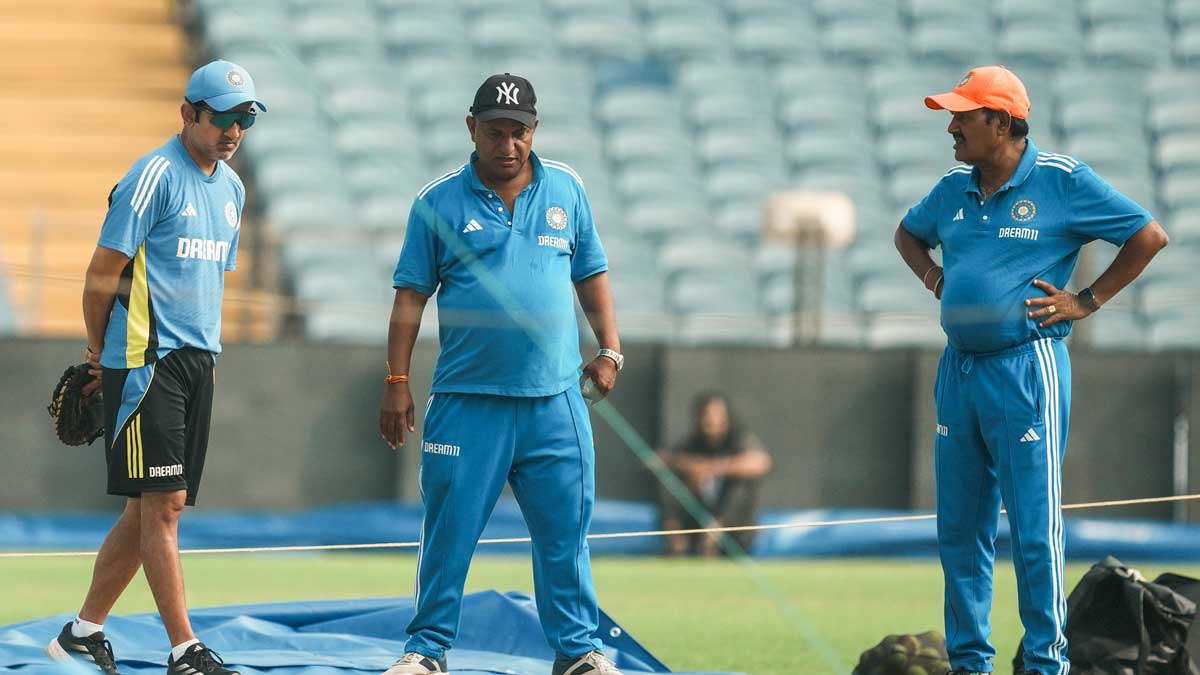 Team India head coach Gautam Gambhir during a training session ahead of the second Test cricket match between India and New Zealand, at the Maharashtra Cricket Association Stadium, in Pune | PTI