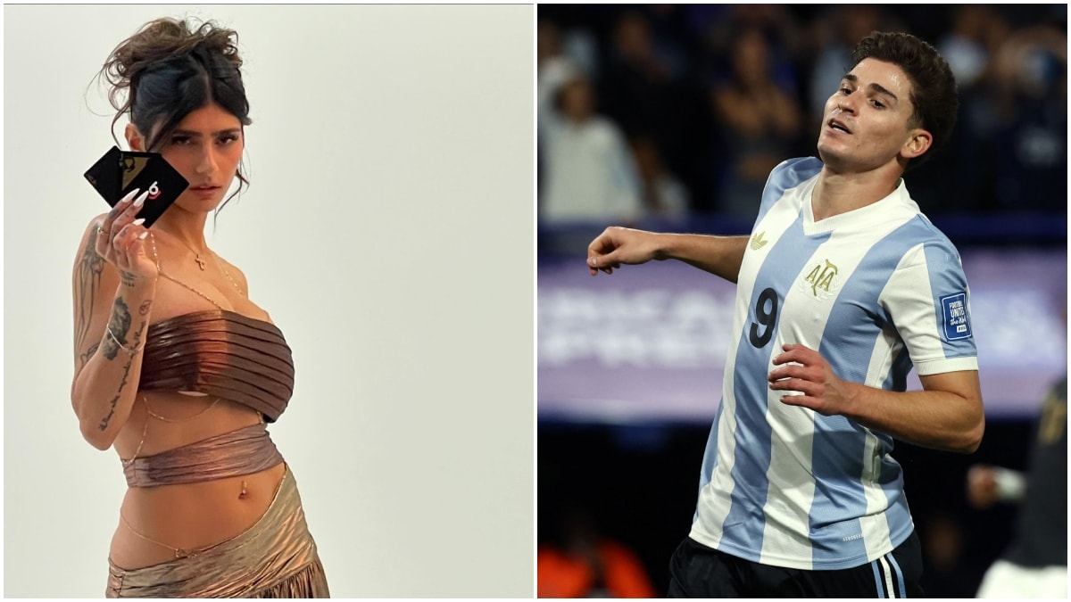 Mia Khalifa and Julian Alvarez | Instagram, AFP